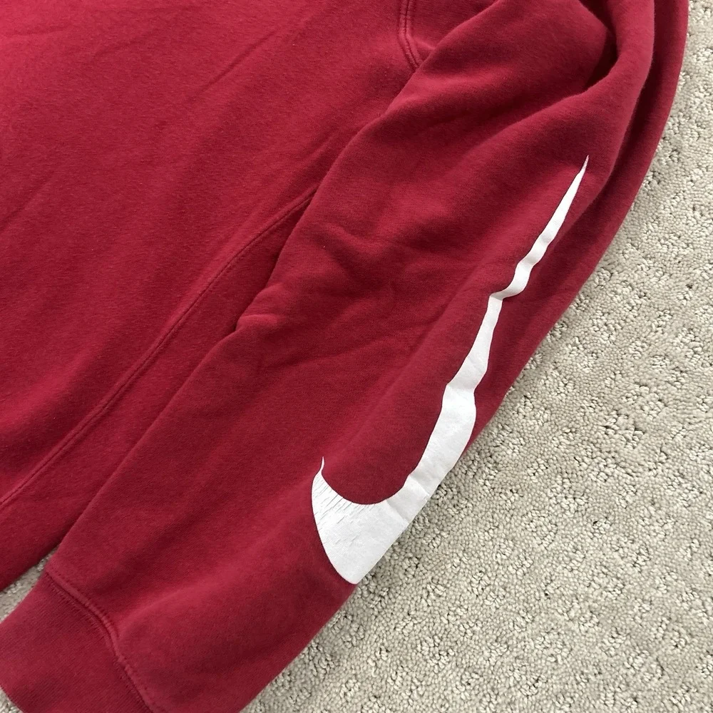 Men's Nike Sweatshirt Hoodie Sz Medium Maroon Arm Swoosh